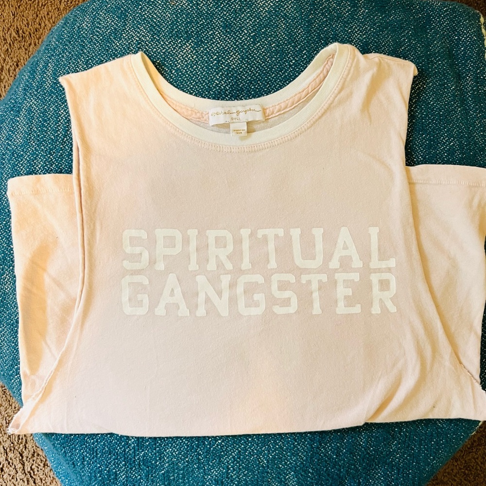 Spiritual Gangster light pink muscle tee